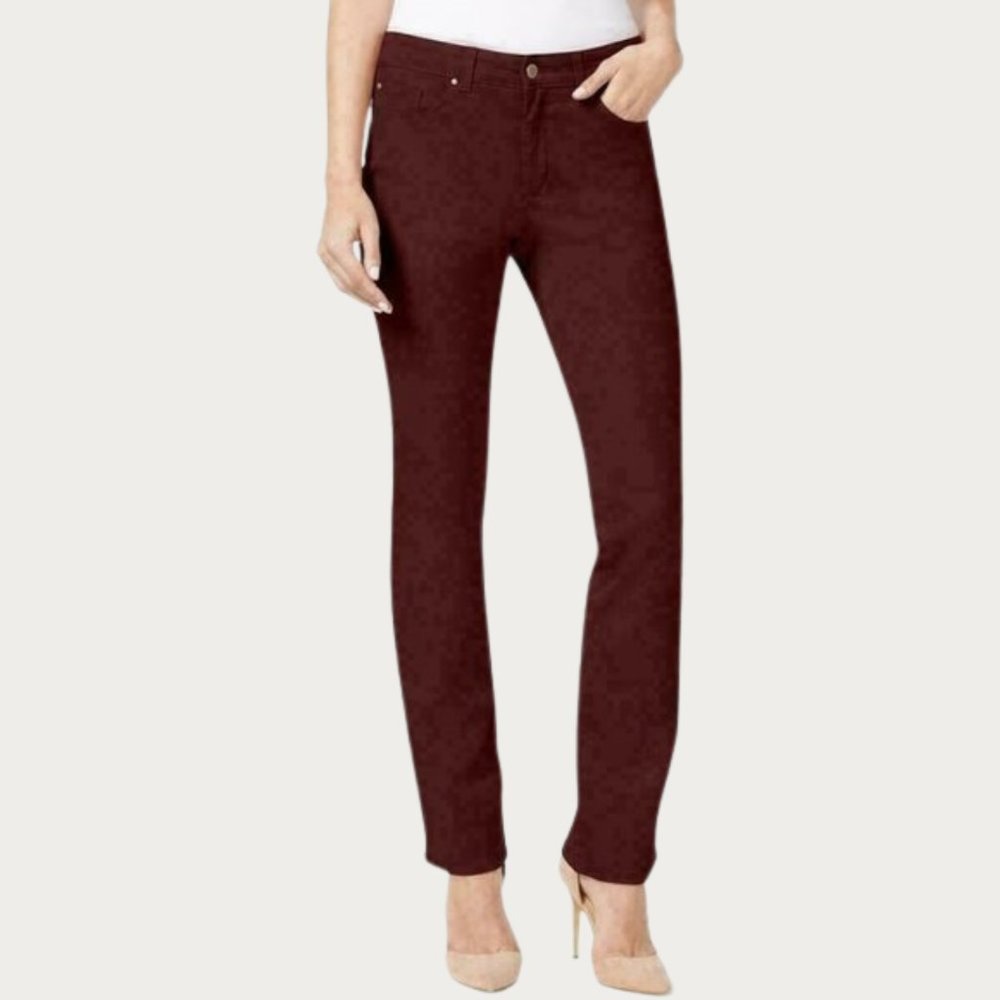 Charter Club Women's Lexington Straight-Leg Jeans Red Size 6
